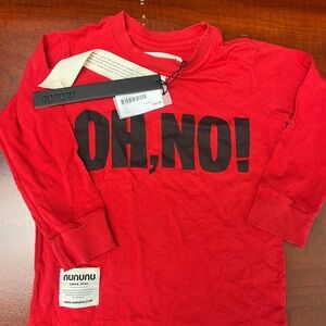 Nununu Kids Bold Red 'OH, NO!' Long Sleeve Tee